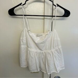 Abercrombie & Fitch White Spaghetti Strap Babydoll Tank Size Small Casual Blouse